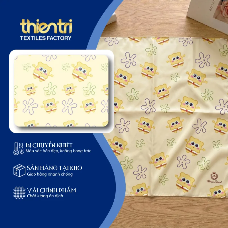 Vải in họa tiết bọt biển ứng dụng may đồ bộ