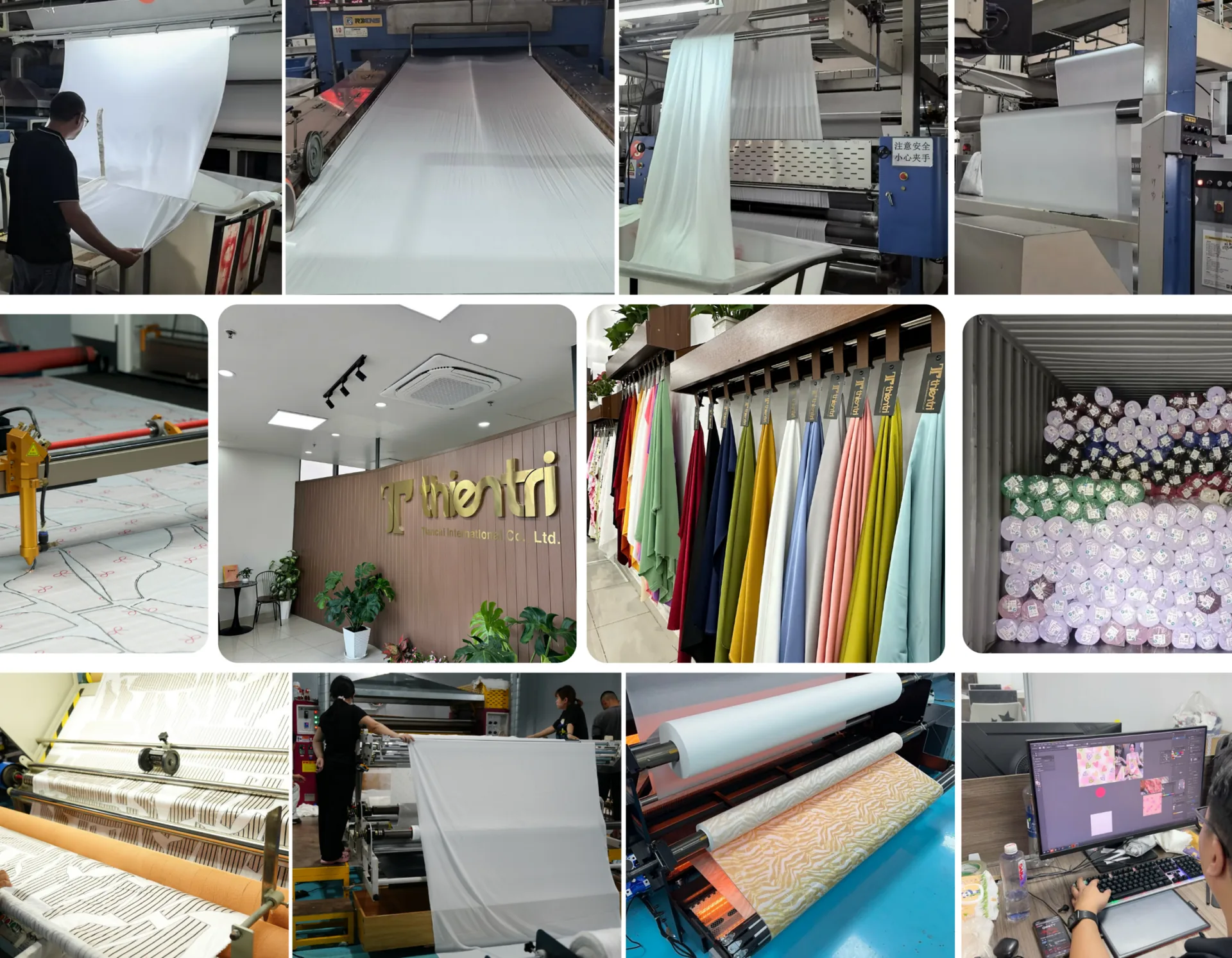 Ảnh ghép showroom và xưởng sản xuất của Thiên Trì